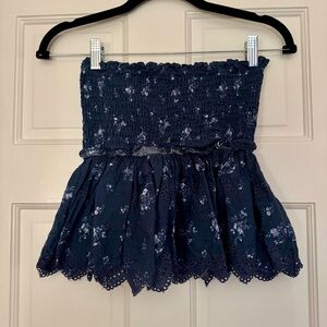 American Eagle Outfitters Navy Floral Tube Top